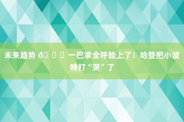 未来趋势 😂一巴掌全呼脸上了！哈登把小波特打“哭”了