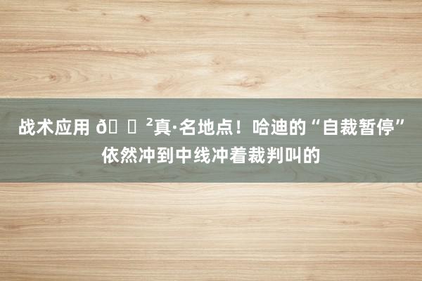 战术应用 😲真·名地点！哈迪的“自裁暂停”依然冲到中线冲着裁判叫的