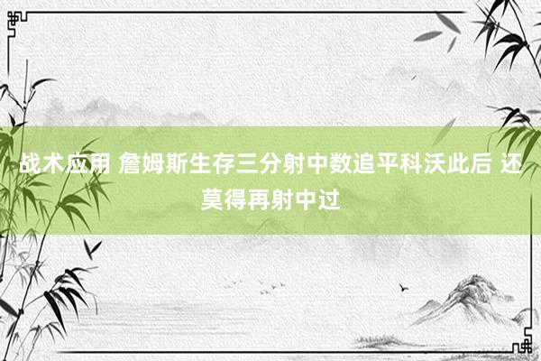 战术应用 詹姆斯生存三分射中数追平科沃此后 还莫得再射中过