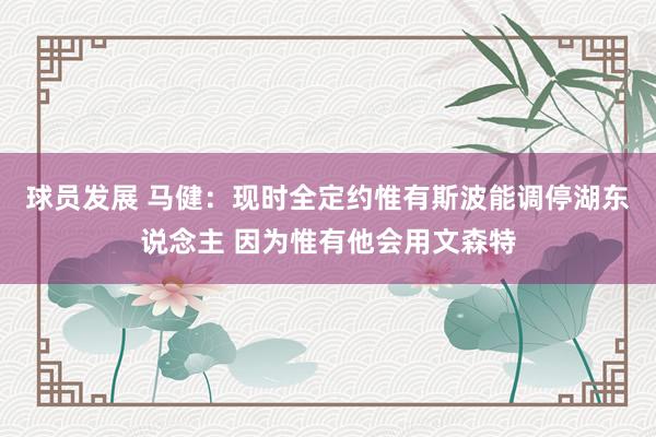 球员发展 马健：现时全定约惟有斯波能调停湖东说念主 因为惟有他会用文森特