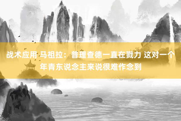 战术应用 马祖拉：普理查德一直在戮力 这对一个年青东说念主来说很难作念到