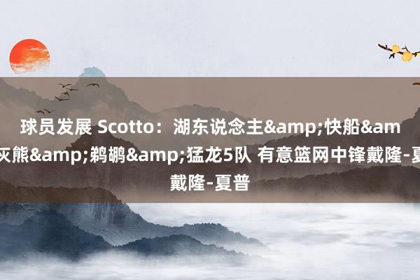 球员发展 Scotto：湖东说念主&快船&灰熊&鹈鹕&猛龙5队 有意篮网中锋戴隆-夏普