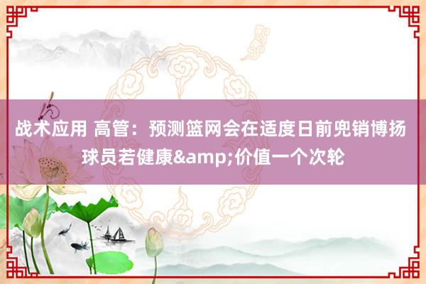 战术应用 高管：预测篮网会在适度日前兜销博扬 球员若健康&价值一个次轮