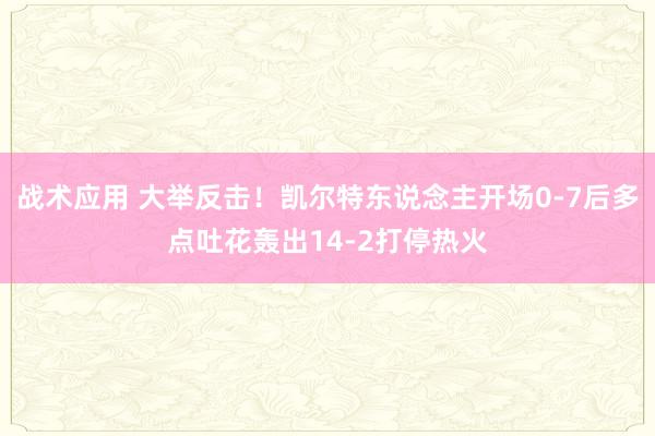 战术应用 大举反击！凯尔特东说念主开场0-7后多点吐花轰出14-2打停热火